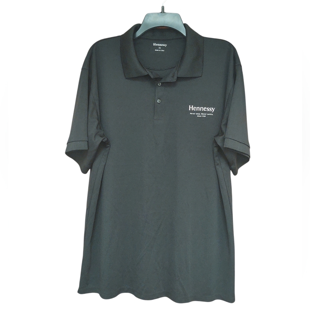 EUC Hennessy Labeled Black Polo Shirt for Men Size XL